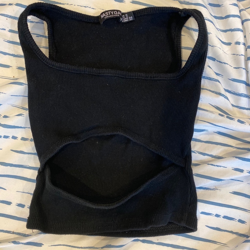 Black cut out crop top